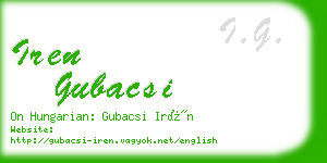 iren gubacsi business card